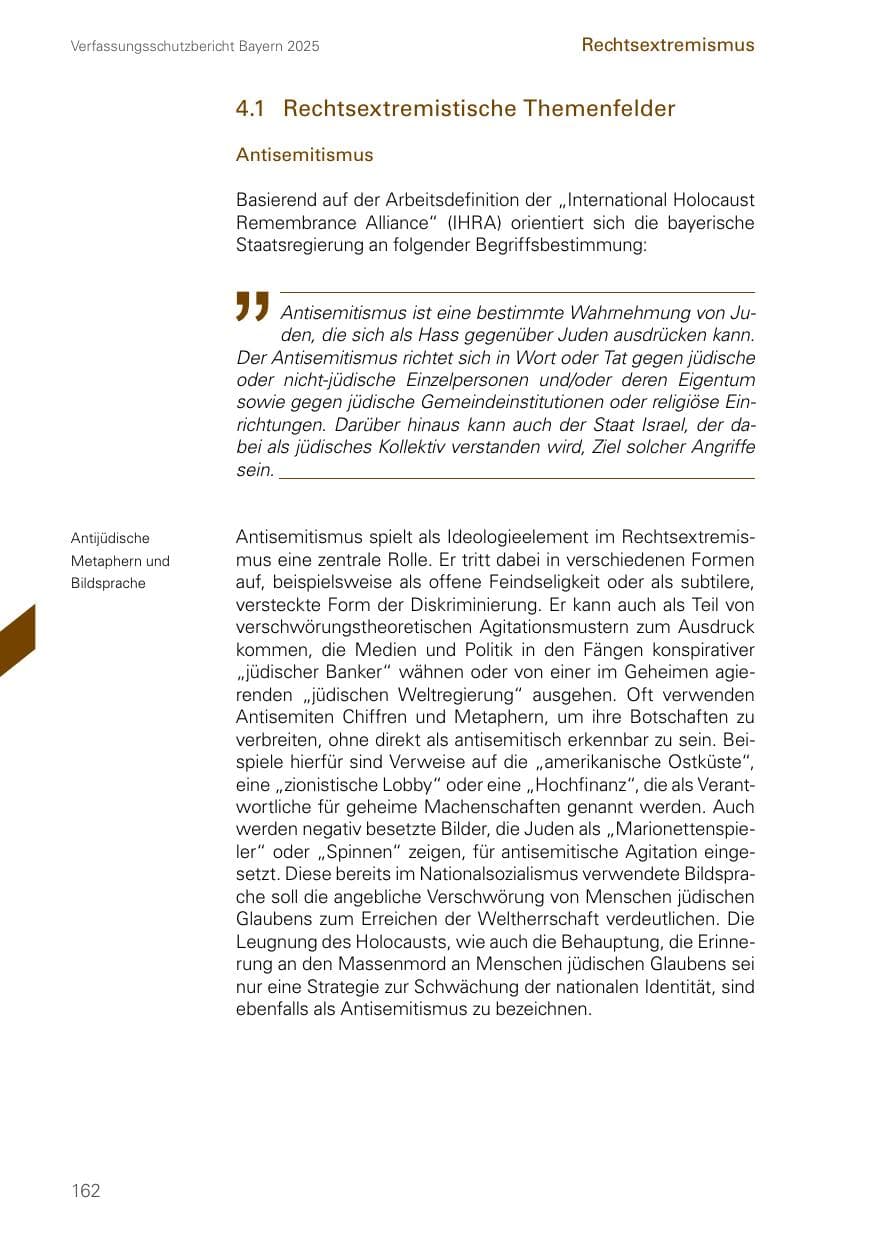 Seite 162 des Verfassungsschutzbericht 2025 Bayern