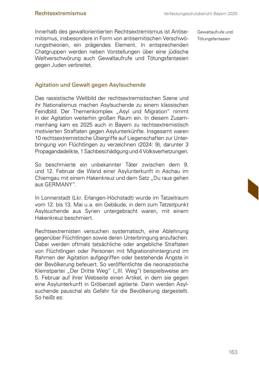 Seite 163 des Verfassungsschutzbericht 2025 Bayern