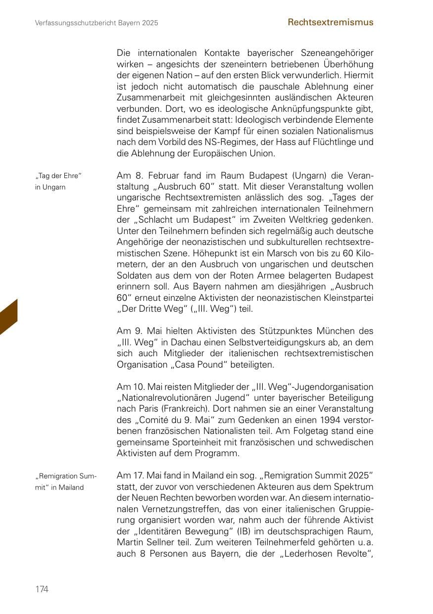 Seite 174 des Verfassungsschutzbericht 2025 Bayern
