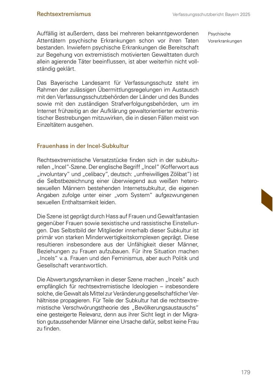 Seite 179 des Verfassungsschutzbericht 2025 Bayern