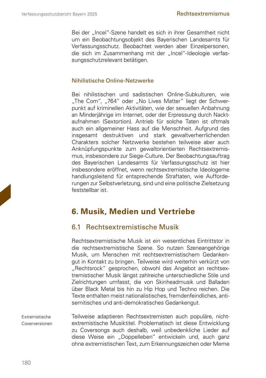 Seite 180 des Verfassungsschutzbericht 2025 Bayern