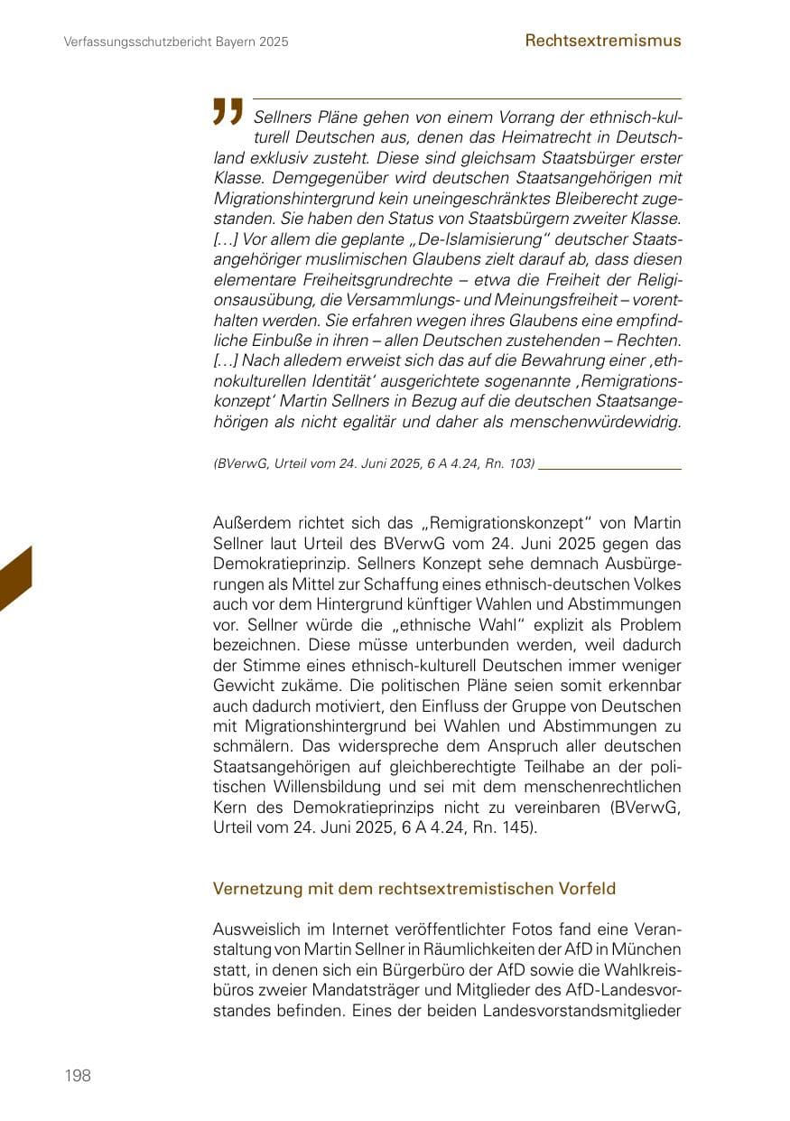 Seite 198 des Verfassungsschutzbericht 2025 Bayern