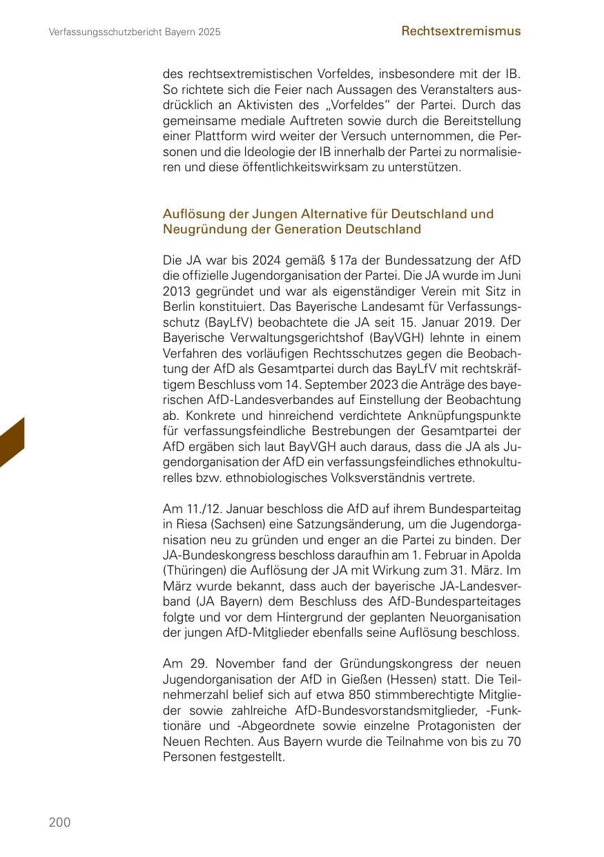 Seite 200 des Verfassungsschutzbericht 2025 Bayern