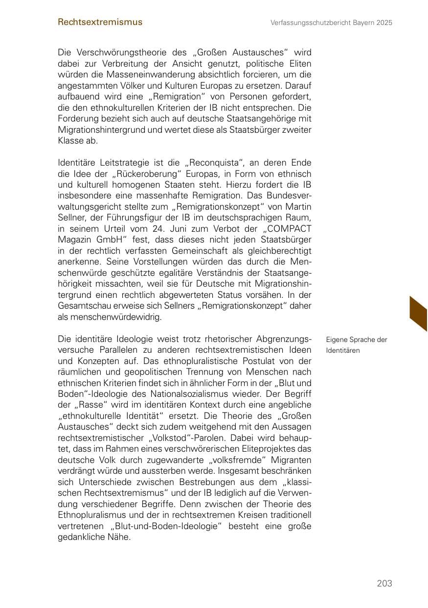 Seite 203 des Verfassungsschutzbericht 2025 Bayern