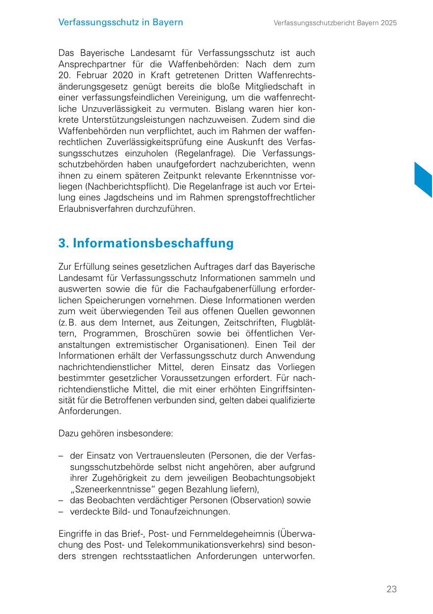 Seite 23 des Verfassungsschutzbericht 2025 Bayern