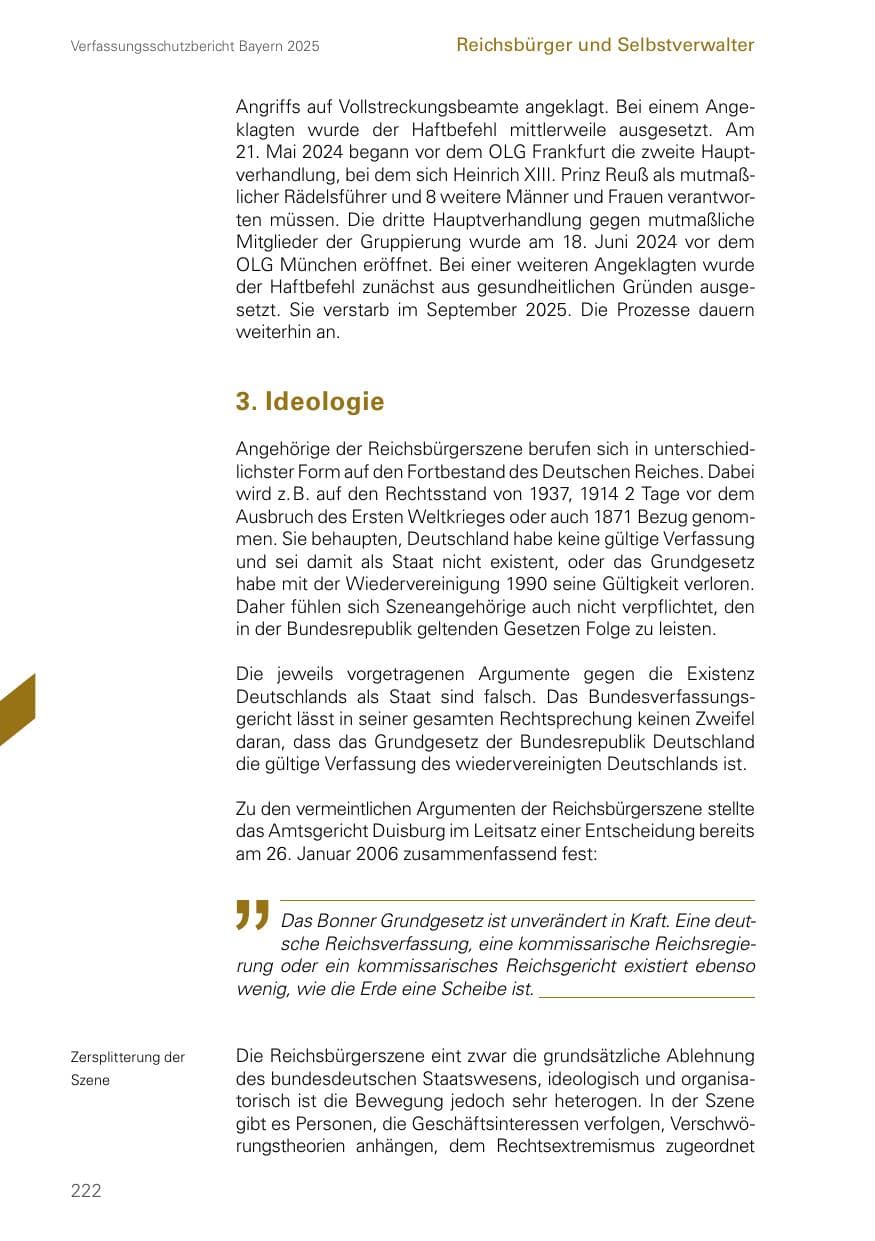 Seite 222 des Verfassungsschutzbericht 2025 Bayern
