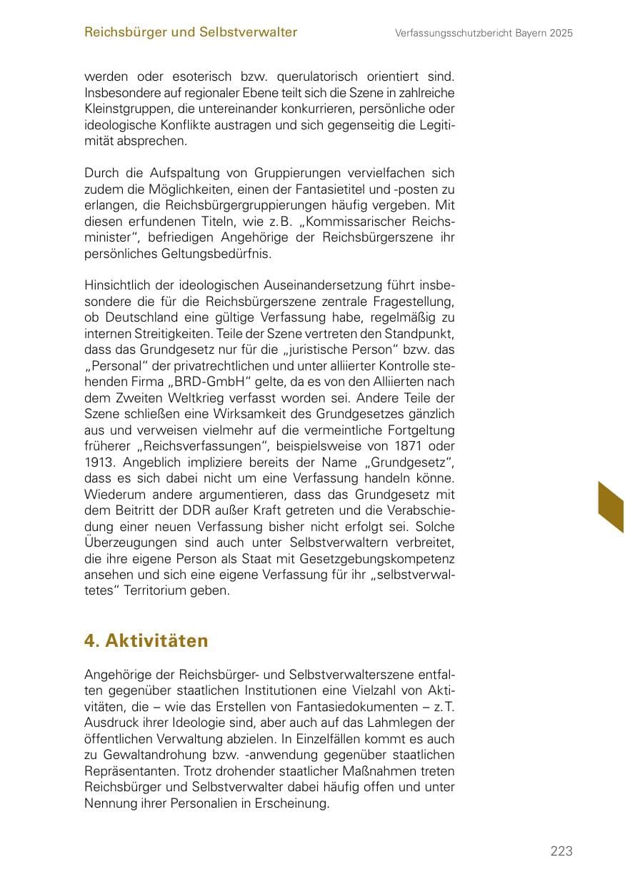 Seite 223 des Verfassungsschutzbericht 2025 Bayern