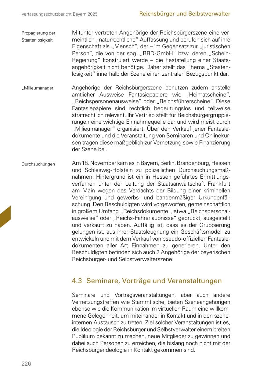 Seite 226 des Verfassungsschutzbericht 2025 Bayern