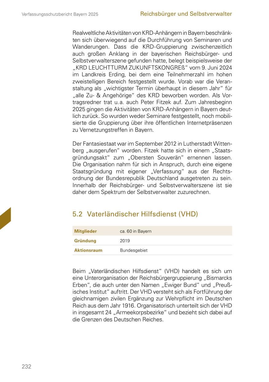 Seite 232 des Verfassungsschutzbericht 2025 Bayern