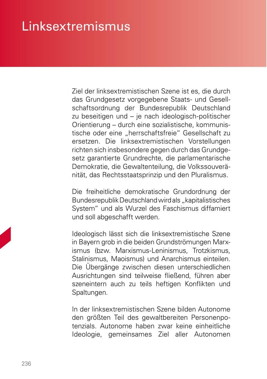 Seite 236 des Verfassungsschutzbericht 2025 Bayern