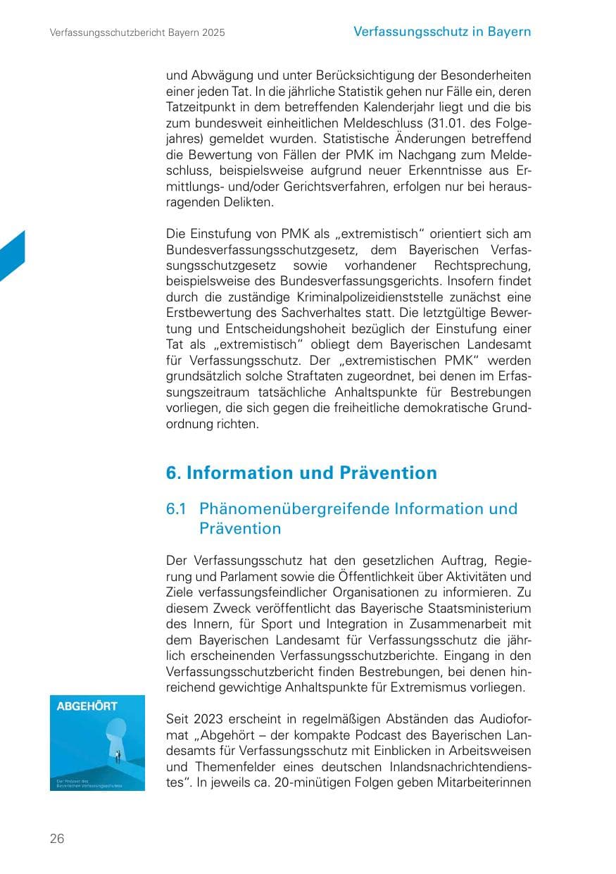 Seite 26 des Verfassungsschutzbericht 2025 Bayern