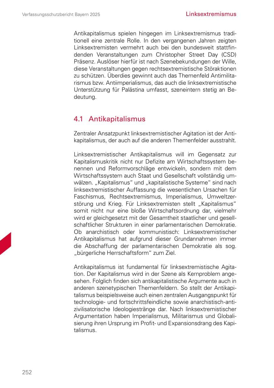 Seite 252 des Verfassungsschutzbericht 2025 Bayern