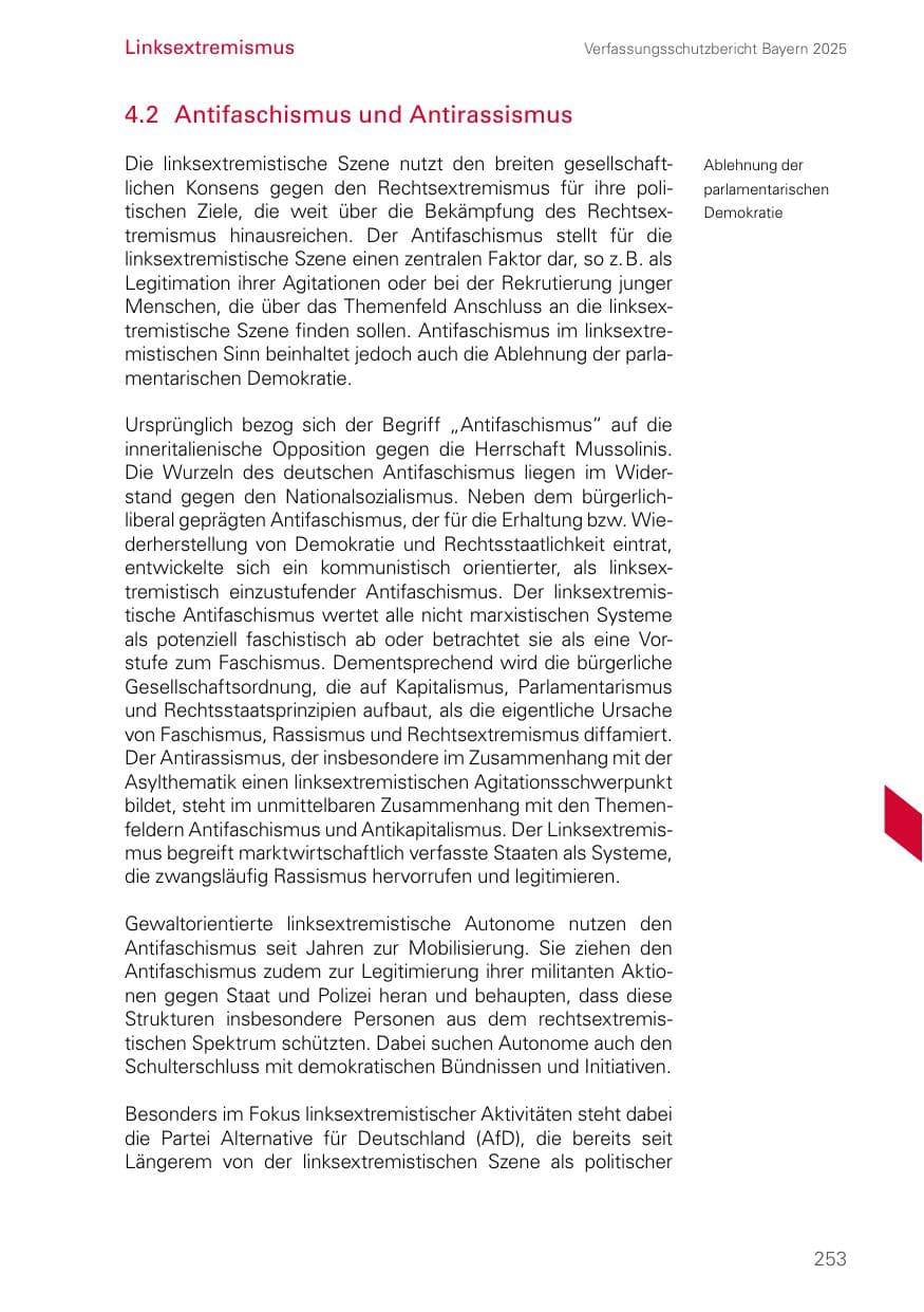 Seite 253 des Verfassungsschutzbericht 2025 Bayern