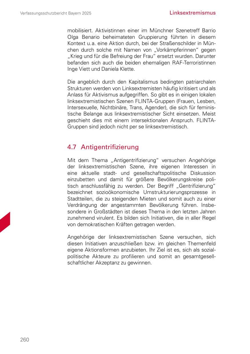 Seite 260 des Verfassungsschutzbericht 2025 Bayern