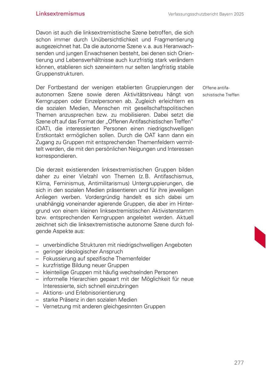 Seite 277 des Verfassungsschutzbericht 2025 Bayern