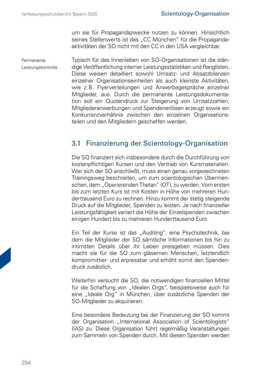 Seite 294 des Verfassungsschutzbericht 2025 Bayern