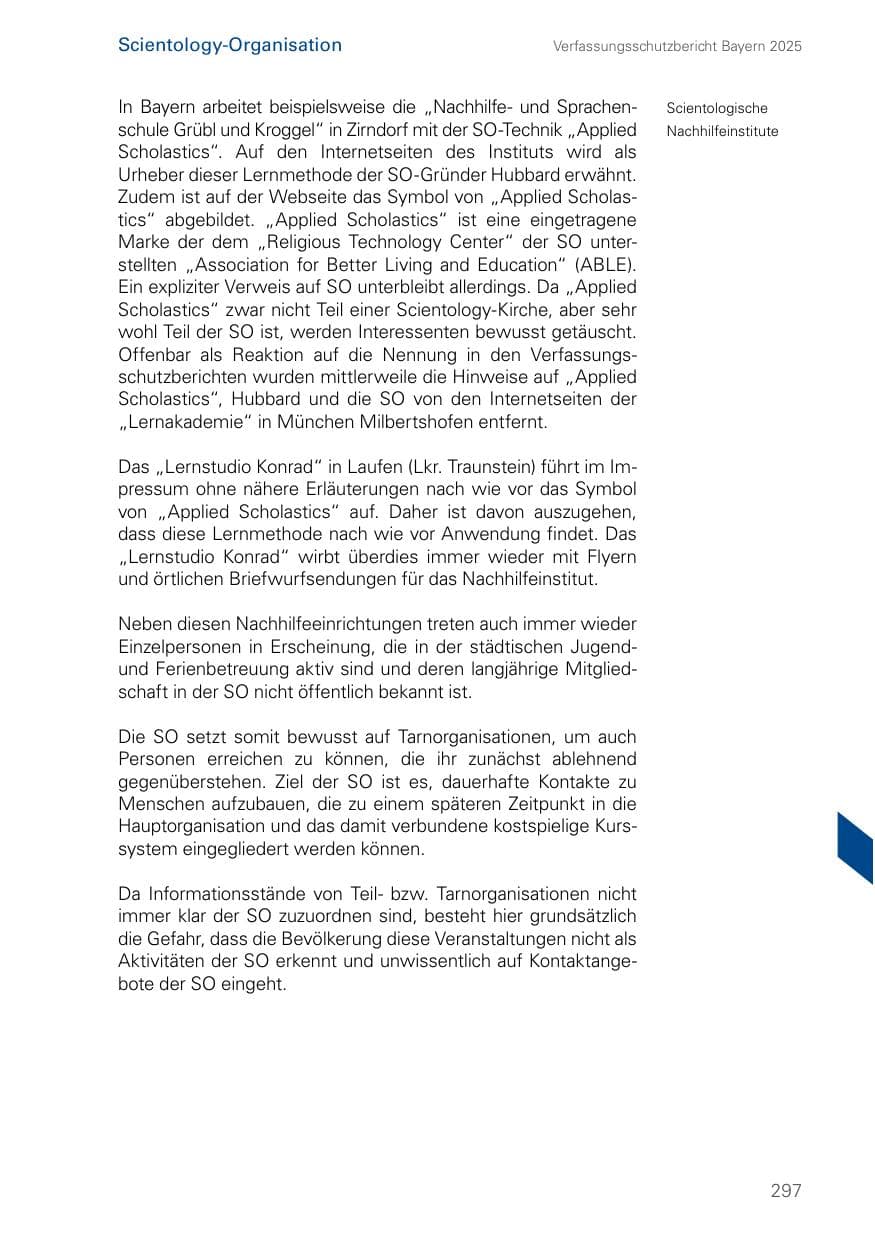 Seite 297 des Verfassungsschutzbericht 2025 Bayern