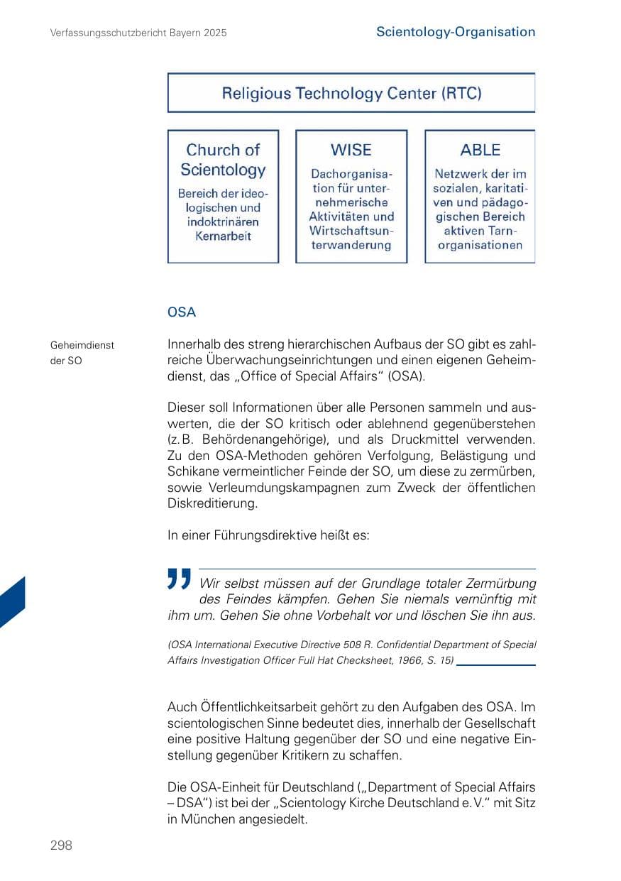 Seite 298 des Verfassungsschutzbericht 2025 Bayern