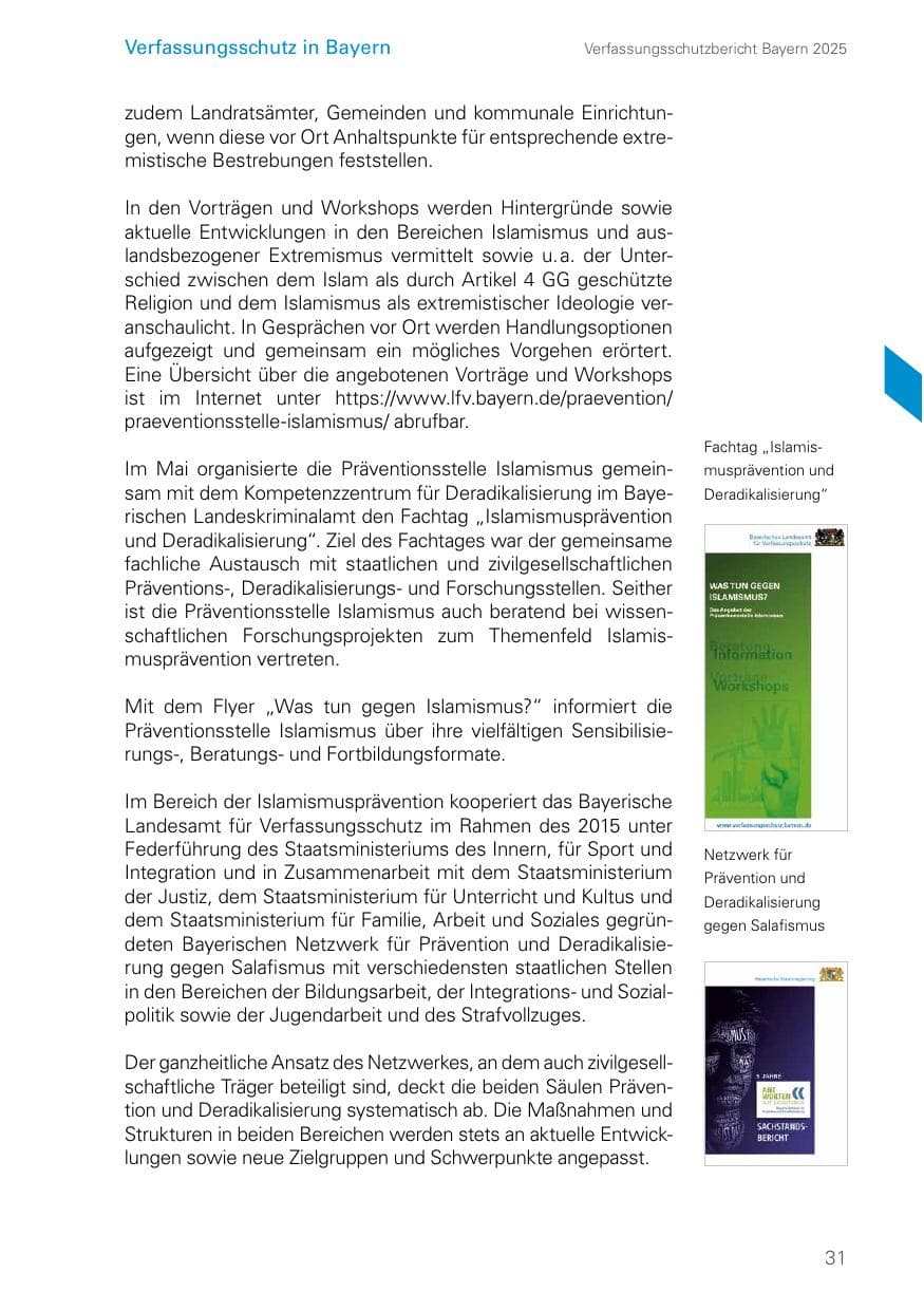 Seite 31 des Verfassungsschutzbericht 2025 Bayern