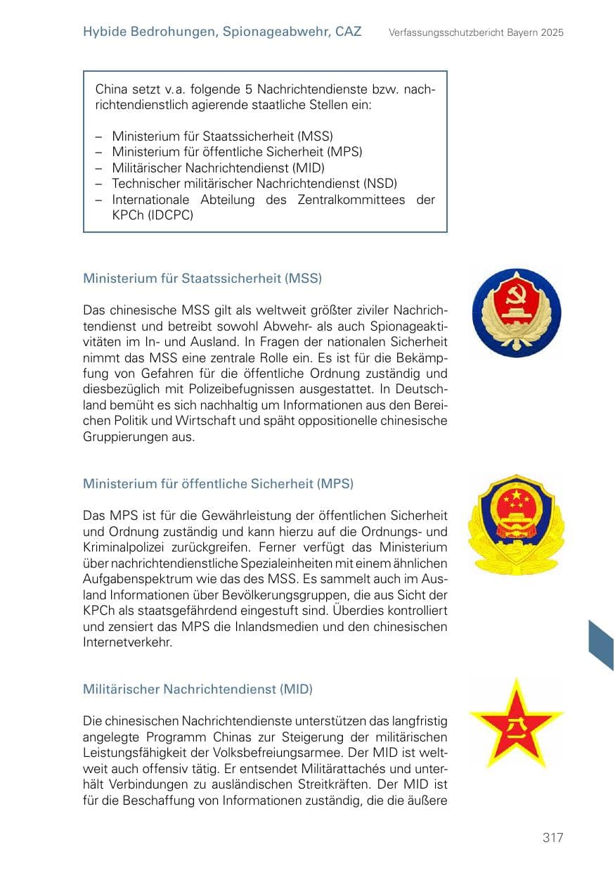 Seite 317 des Verfassungsschutzbericht 2025 Bayern