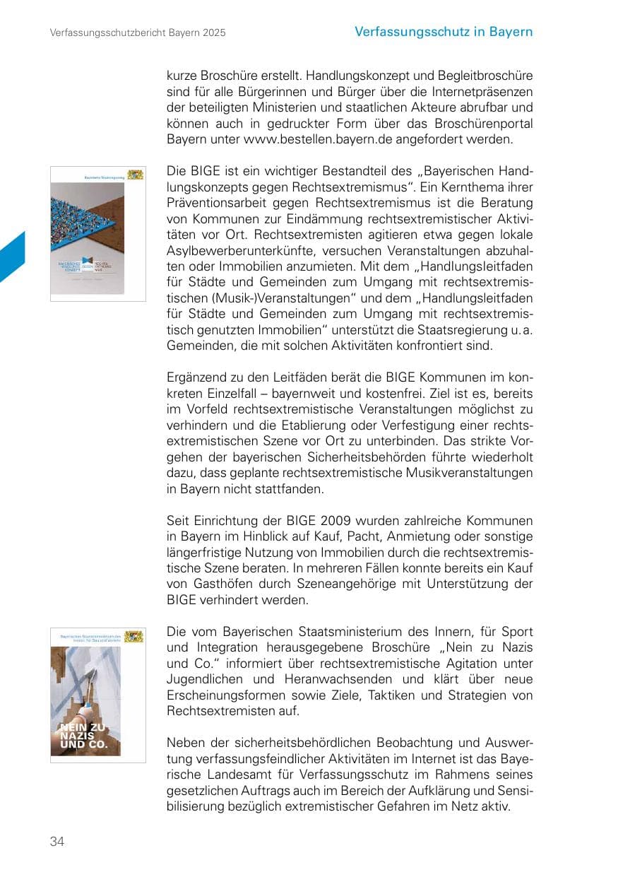 Seite 34 des Verfassungsschutzbericht 2025 Bayern