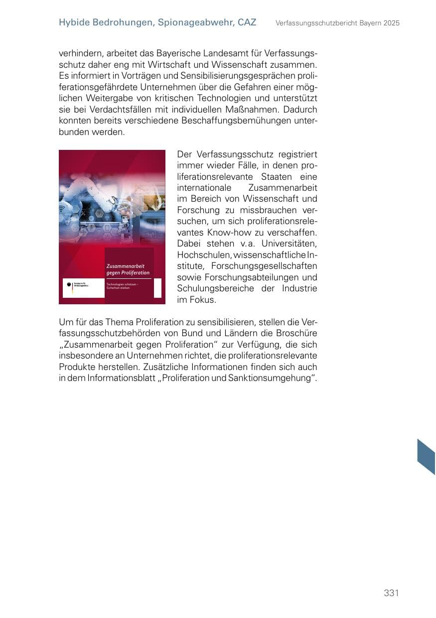 Seite 331 des Verfassungsschutzbericht 2025 Bayern