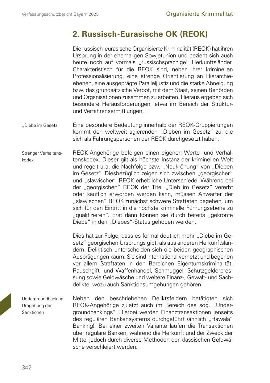 Seite 342 des Verfassungsschutzbericht 2025 Bayern