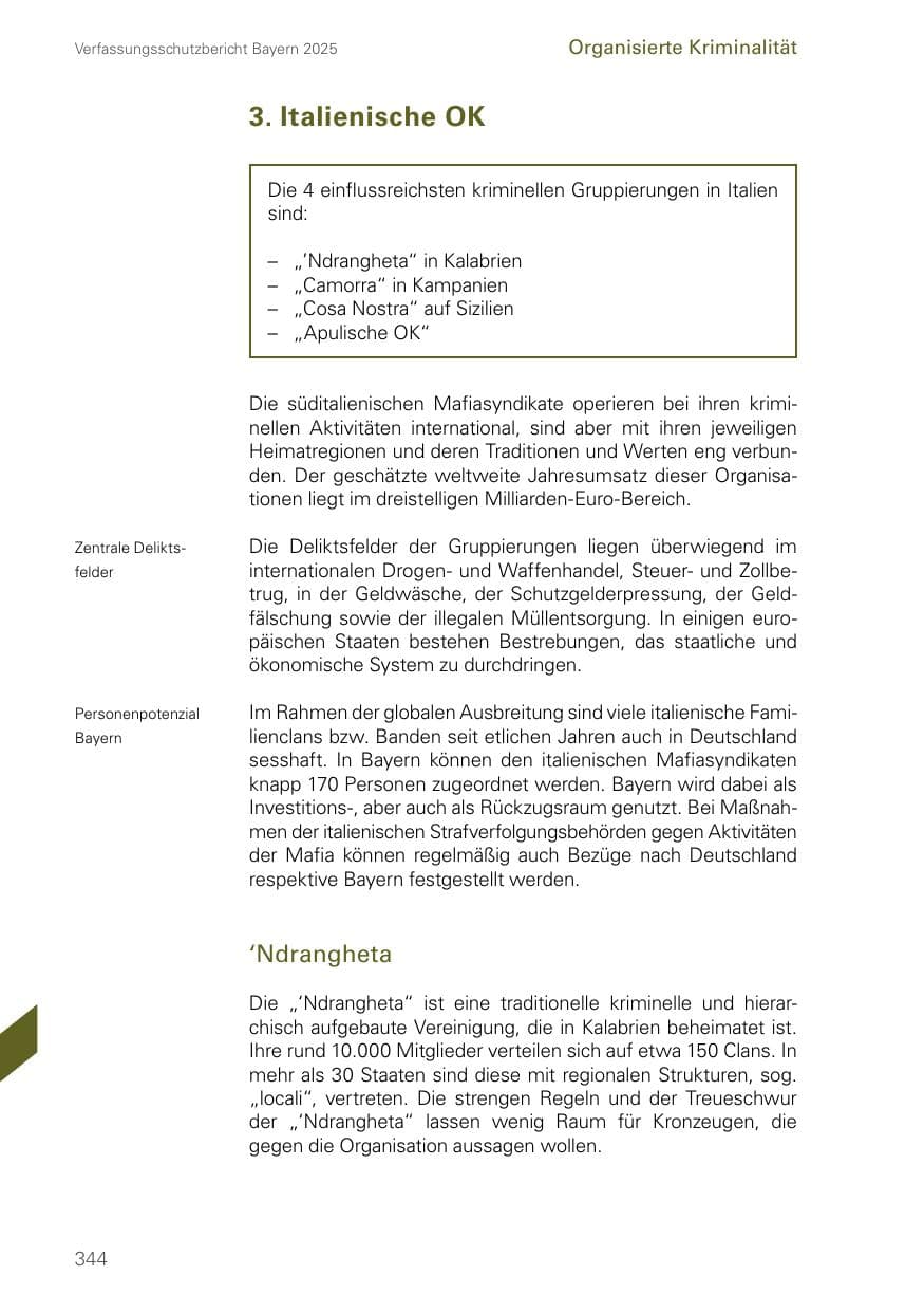 Seite 344 des Verfassungsschutzbericht 2025 Bayern