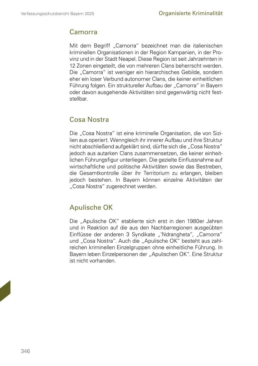 Seite 346 des Verfassungsschutzbericht 2025 Bayern
