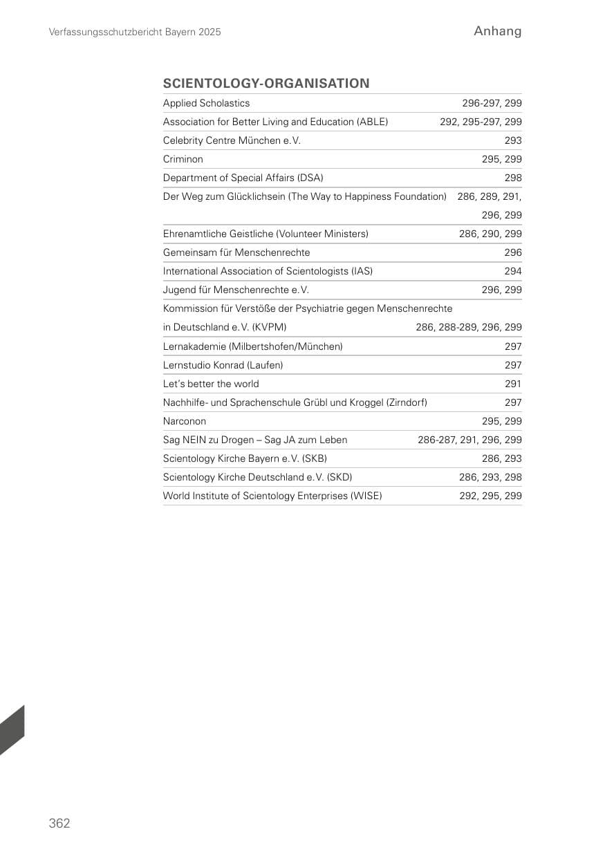 Seite 362 des Verfassungsschutzbericht 2025 Bayern