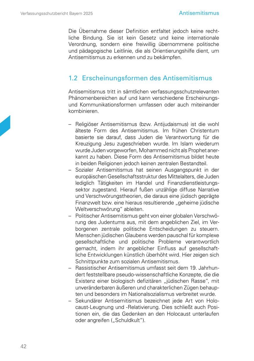 Seite 42 des Verfassungsschutzbericht 2025 Bayern
