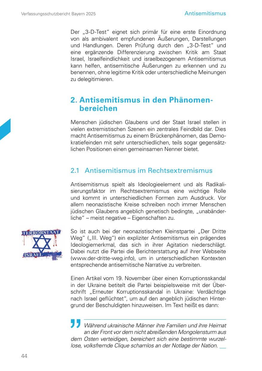 Seite 44 des Verfassungsschutzbericht 2025 Bayern