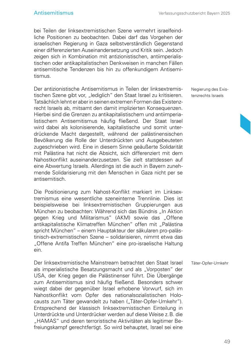 Seite 49 des Verfassungsschutzbericht 2025 Bayern