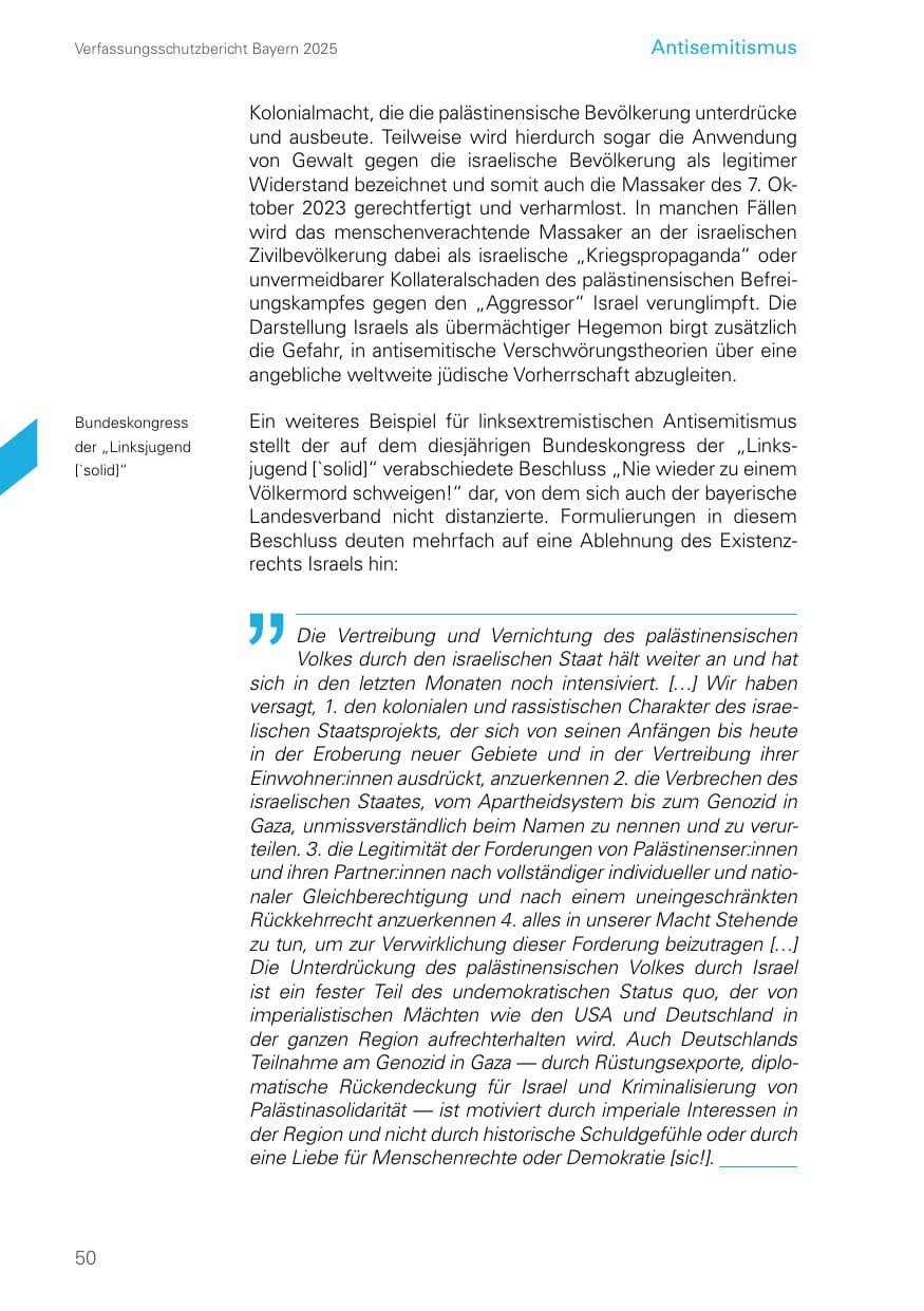 Seite 50 des Verfassungsschutzbericht 2025 Bayern