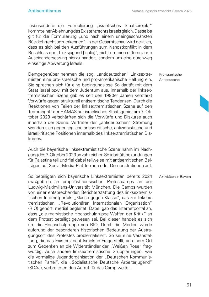 Seite 51 des Verfassungsschutzbericht 2025 Bayern