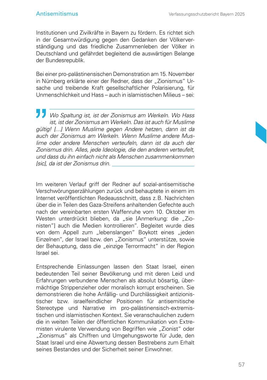 Seite 57 des Verfassungsschutzbericht 2025 Bayern