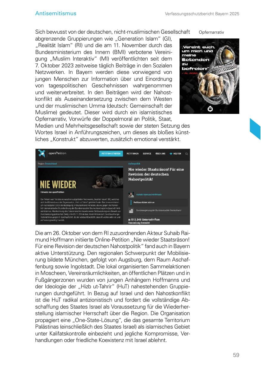 Seite 59 des Verfassungsschutzbericht 2025 Bayern