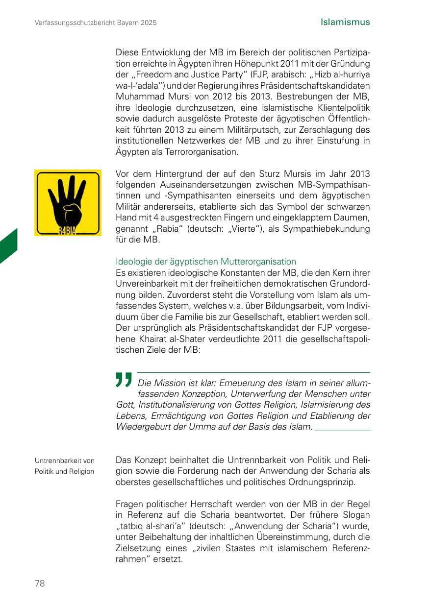 Seite 78 des Verfassungsschutzbericht 2025 Bayern