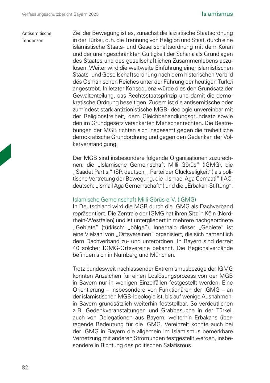 Seite 82 des Verfassungsschutzbericht 2025 Bayern