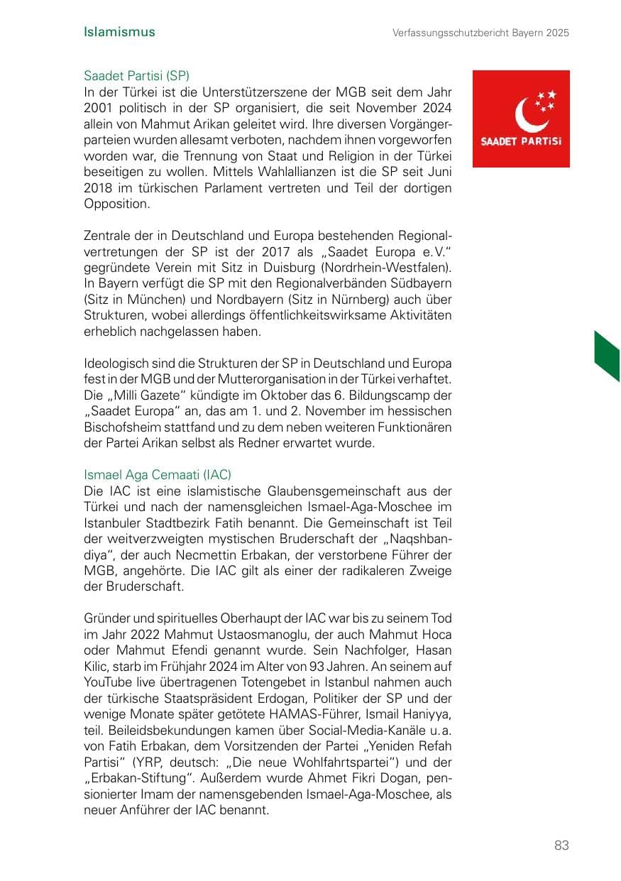 Seite 83 des Verfassungsschutzbericht 2025 Bayern
