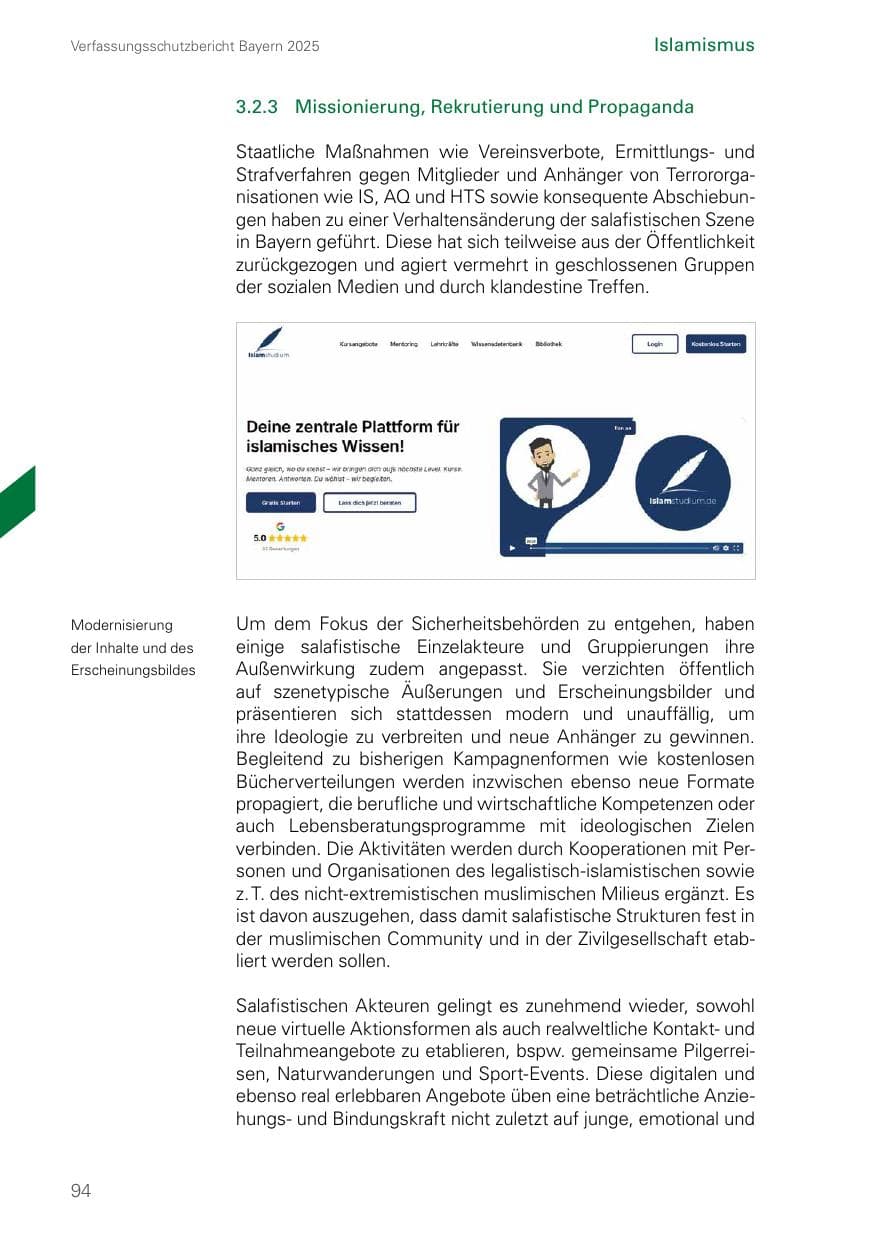 Seite 94 des Verfassungsschutzbericht 2025 Bayern