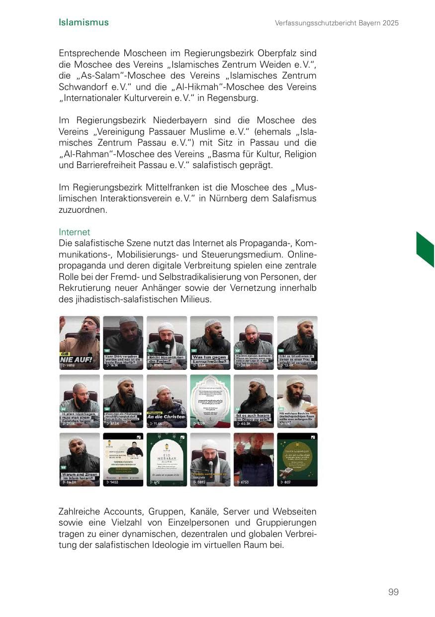 Seite 99 des Verfassungsschutzbericht 2025 Bayern