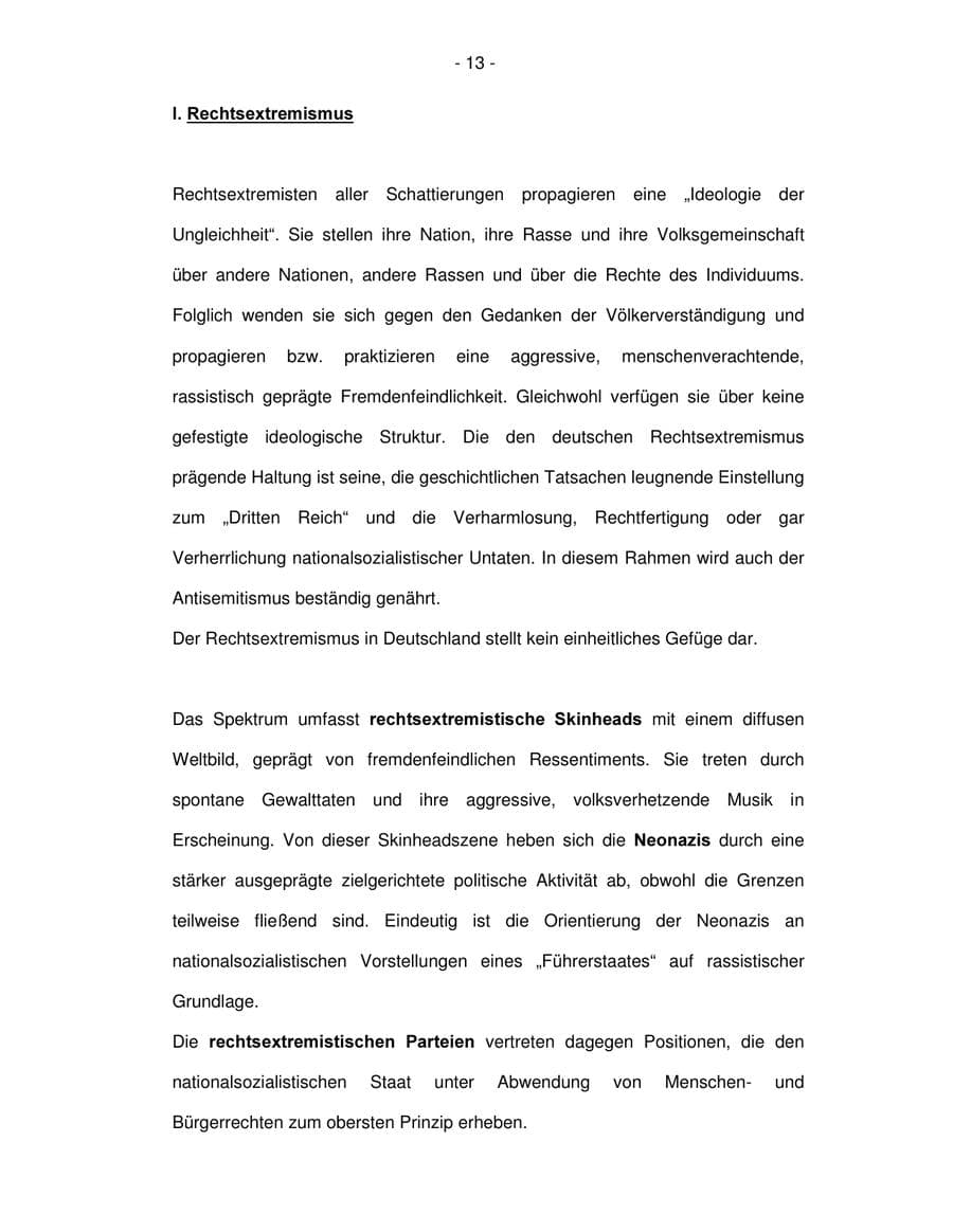 Seite 13 des Verfassungsschutzbericht 2003 Bremen