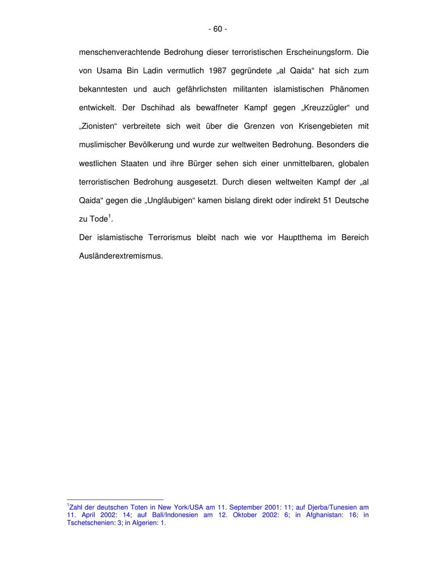 Seite 60 des Verfassungsschutzbericht 2003 Bremen