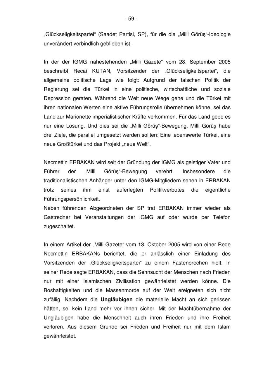 Seite 59 des Verfassungsschutzbericht 2005 Bremen