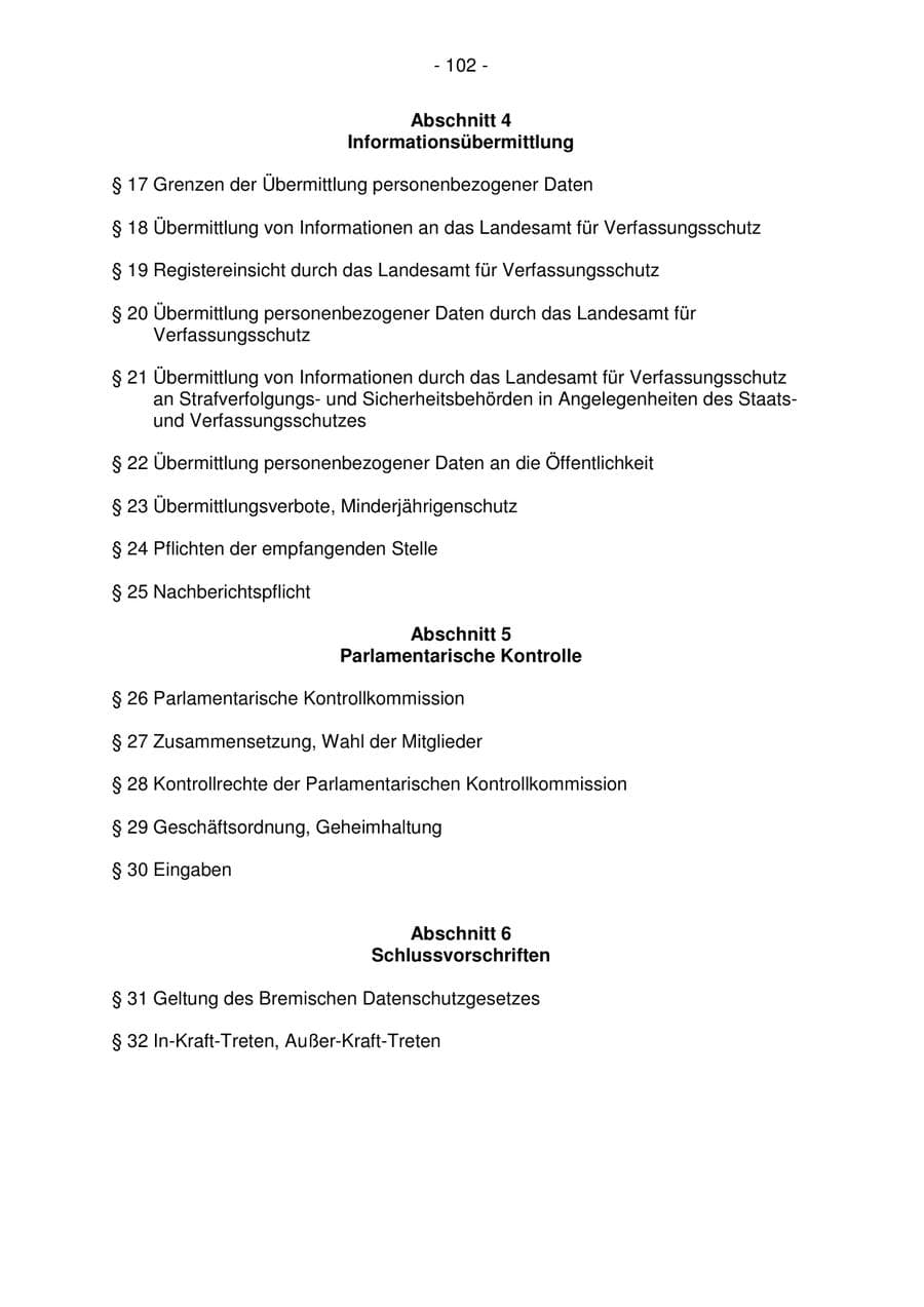 Seite 102 des Verfassungsschutzbericht 2006 Bremen
