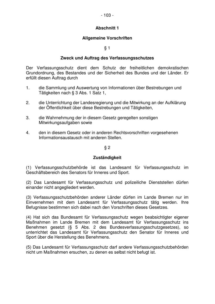 Seite 103 des Verfassungsschutzbericht 2006 Bremen