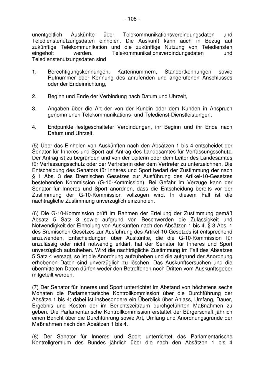Seite 108 des Verfassungsschutzbericht 2006 Bremen