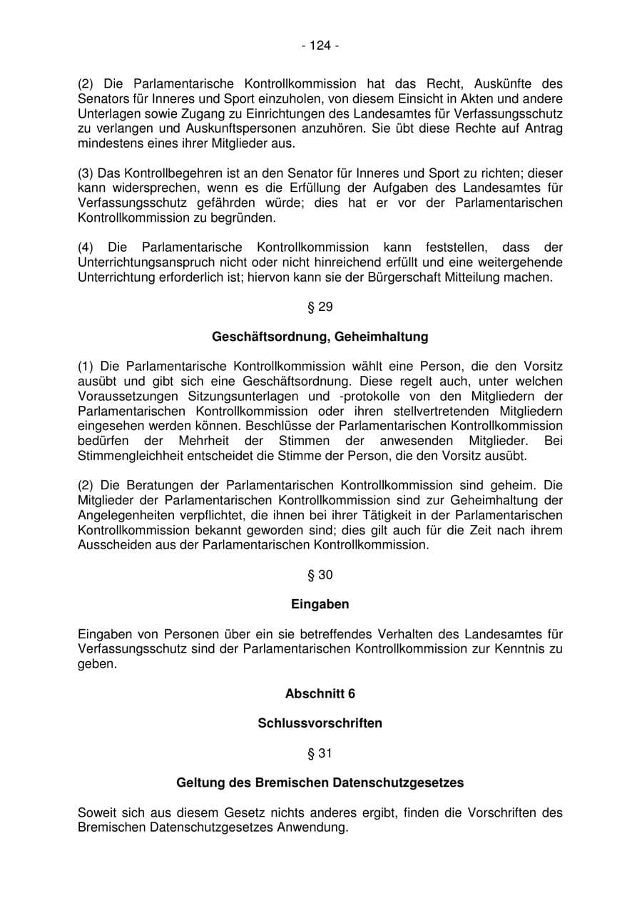 Seite 124 des Verfassungsschutzbericht 2006 Bremen