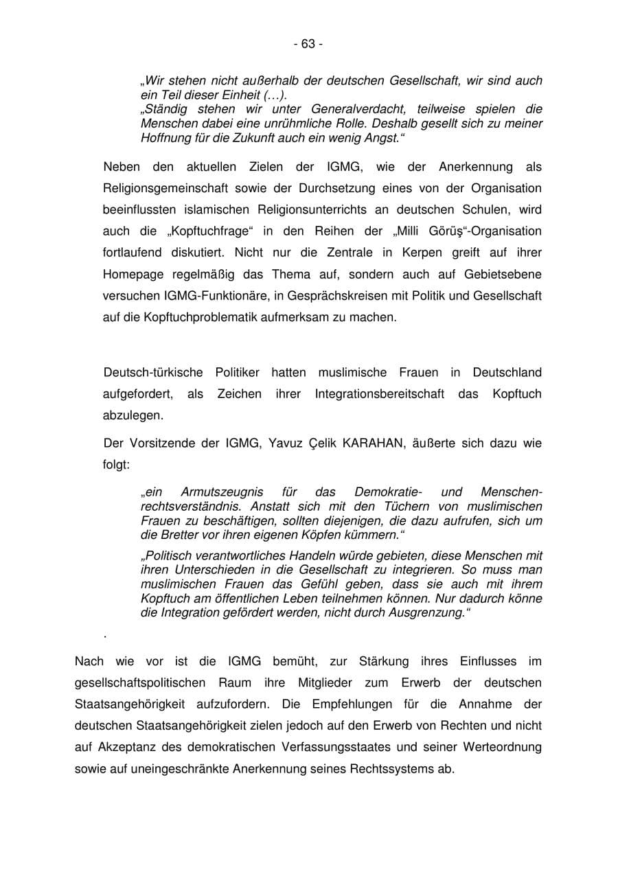 Seite 63 des Verfassungsschutzbericht 2006 Bremen